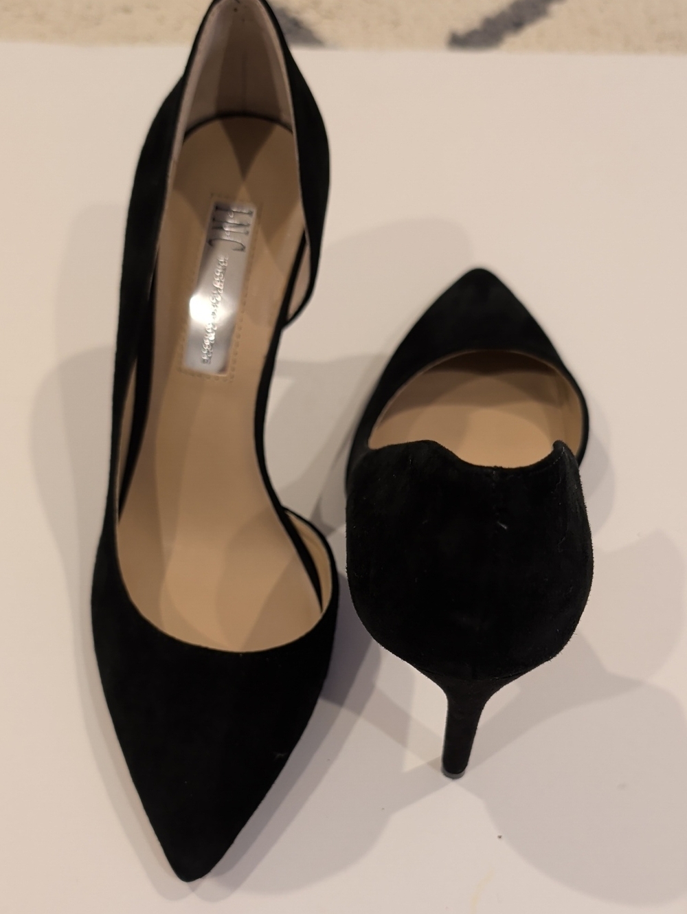 INC International Concepts Black Suede Pointed D'Orsay Heels